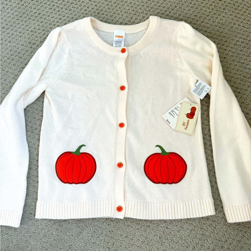 NWT Gymboree Pumpkin Cardigan size 7
